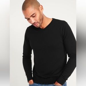 Old Navy Black V-Neck Cotton Blend Sweater Men’s Large